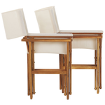 Gartenstuhl 2er Set CINE Akazienholz Cremeweiss