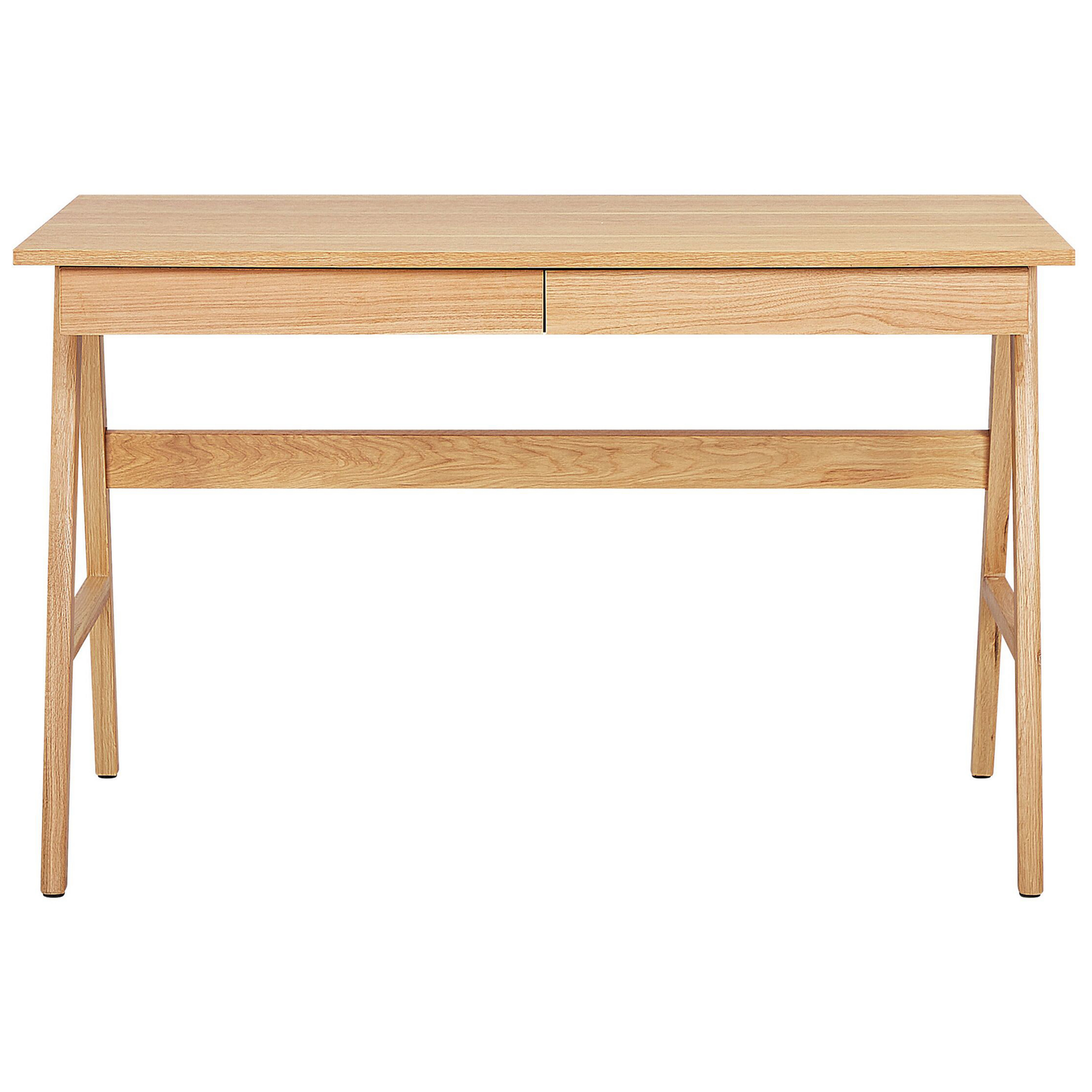 Schreibtisch heller Holzfarbton 120 x 70 cm 2 Schubladen SHESLAY