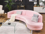 Sofa Samtstoff rosa geschwungene Form 4-Sitzer MOSS