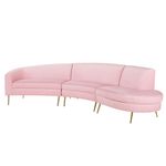 Sofa Samtstoff rosa geschwungene Form 4-Sitzer MOSS