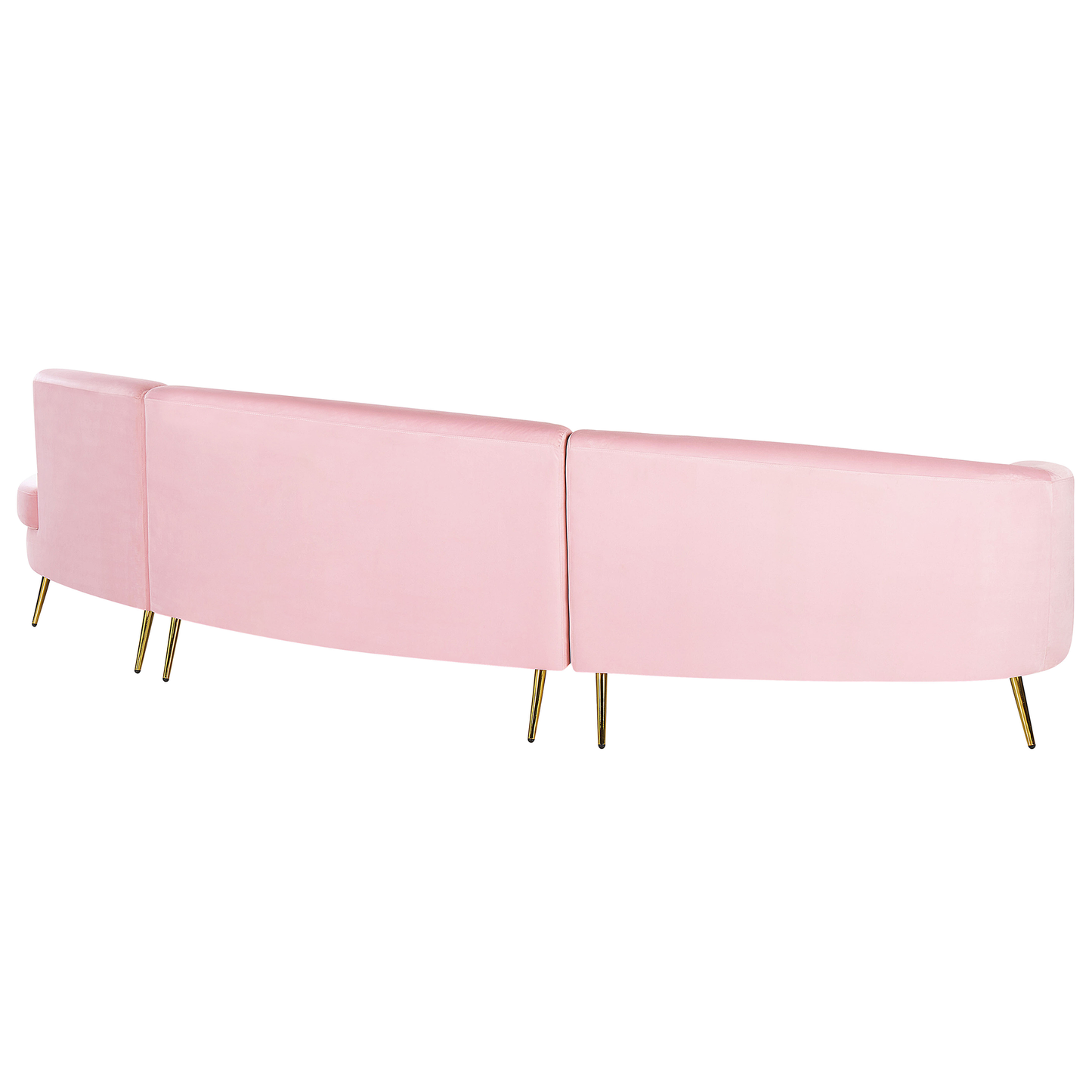 Sofa Samtstoff rosa geschwungene Form 4-Sitzer MOSS