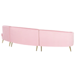 Sofa Samtstoff rosa geschwungene Form 4-Sitzer MOSS