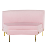 Sofa Samtstoff rosa geschwungene Form 4-Sitzer MOSS