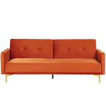 3-Sitzer Schlafsofa Samtstoff orange / gold LUCAN