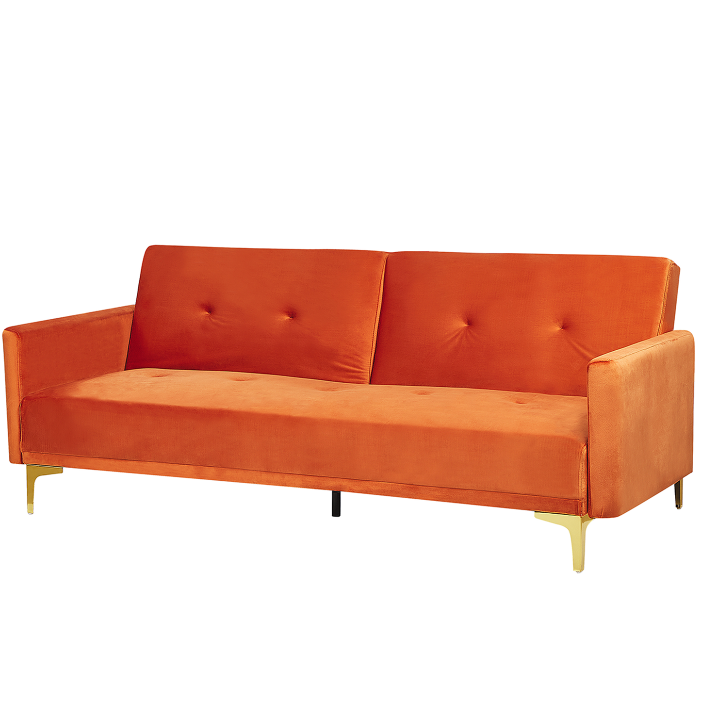 3-Sitzer Schlafsofa Samtstoff orange / gold LUCAN