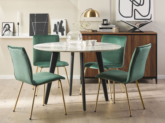 Esszimmerstuhl 2er Set RUBIO Samtstoff Smaragdgrün