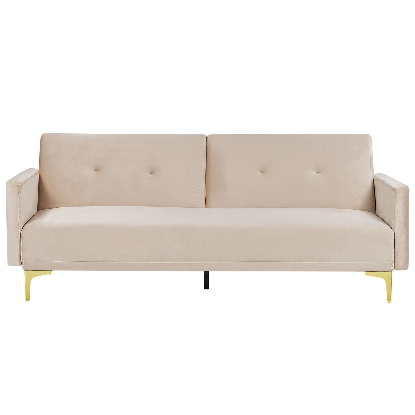 3-Sitzer Schlafsofa Samtstoff beige / gold LUCAN