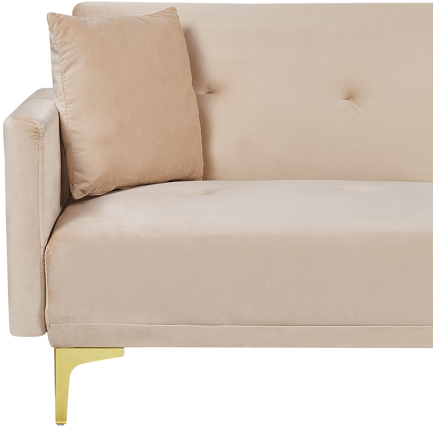 3-Sitzer Schlafsofa Samtstoff beige / gold LUCAN