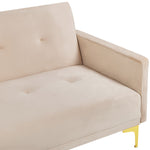3-Sitzer Schlafsofa Samtstoff beige / gold LUCAN