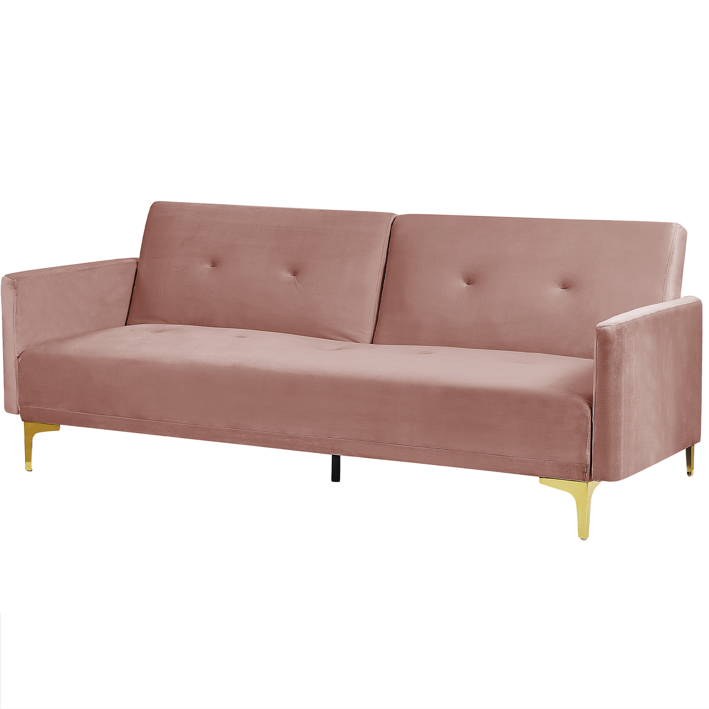 3-Sitzer Schlafsofa Samtstoff rosa / gold LUCAN