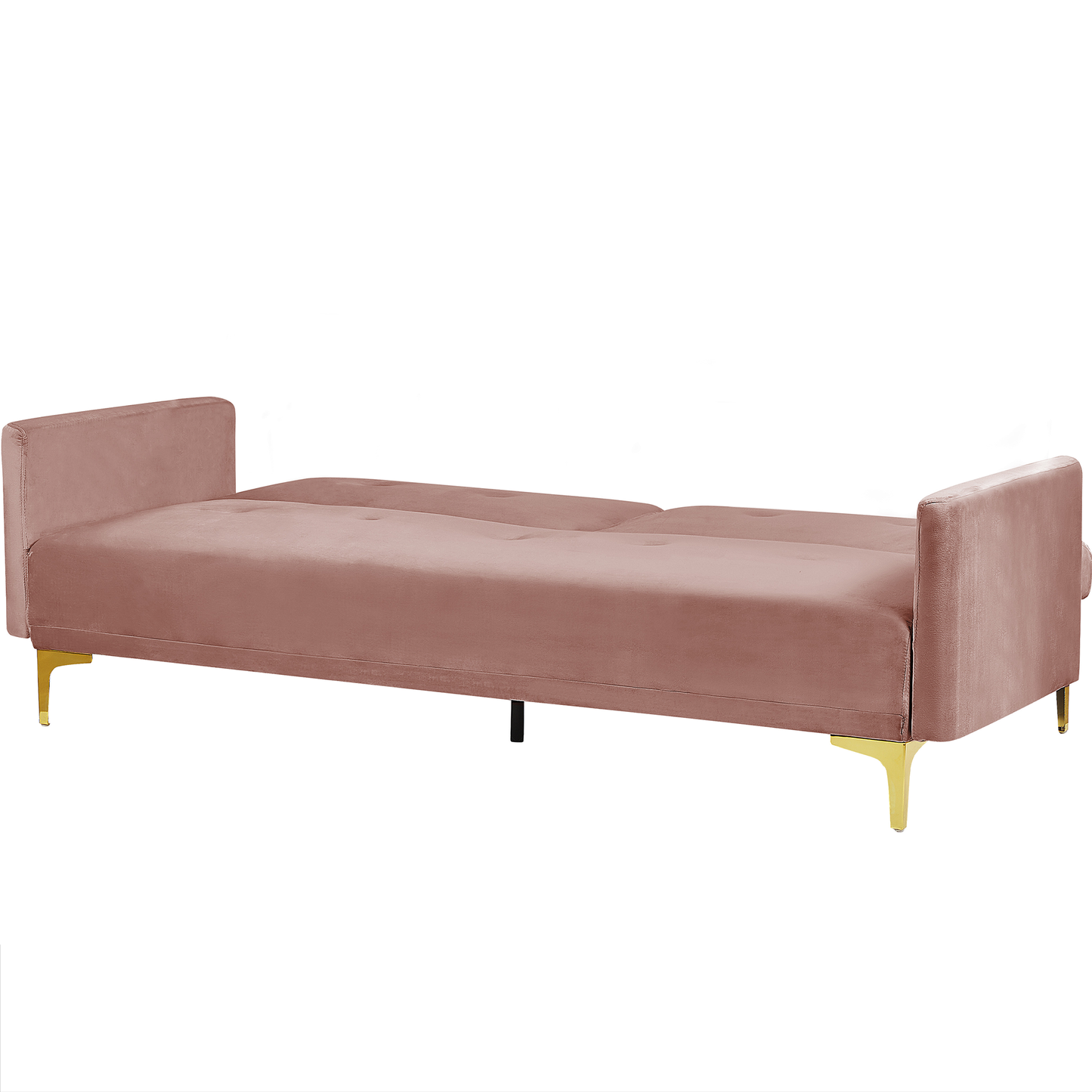 3-Sitzer Schlafsofa Samtstoff rosa / gold LUCAN