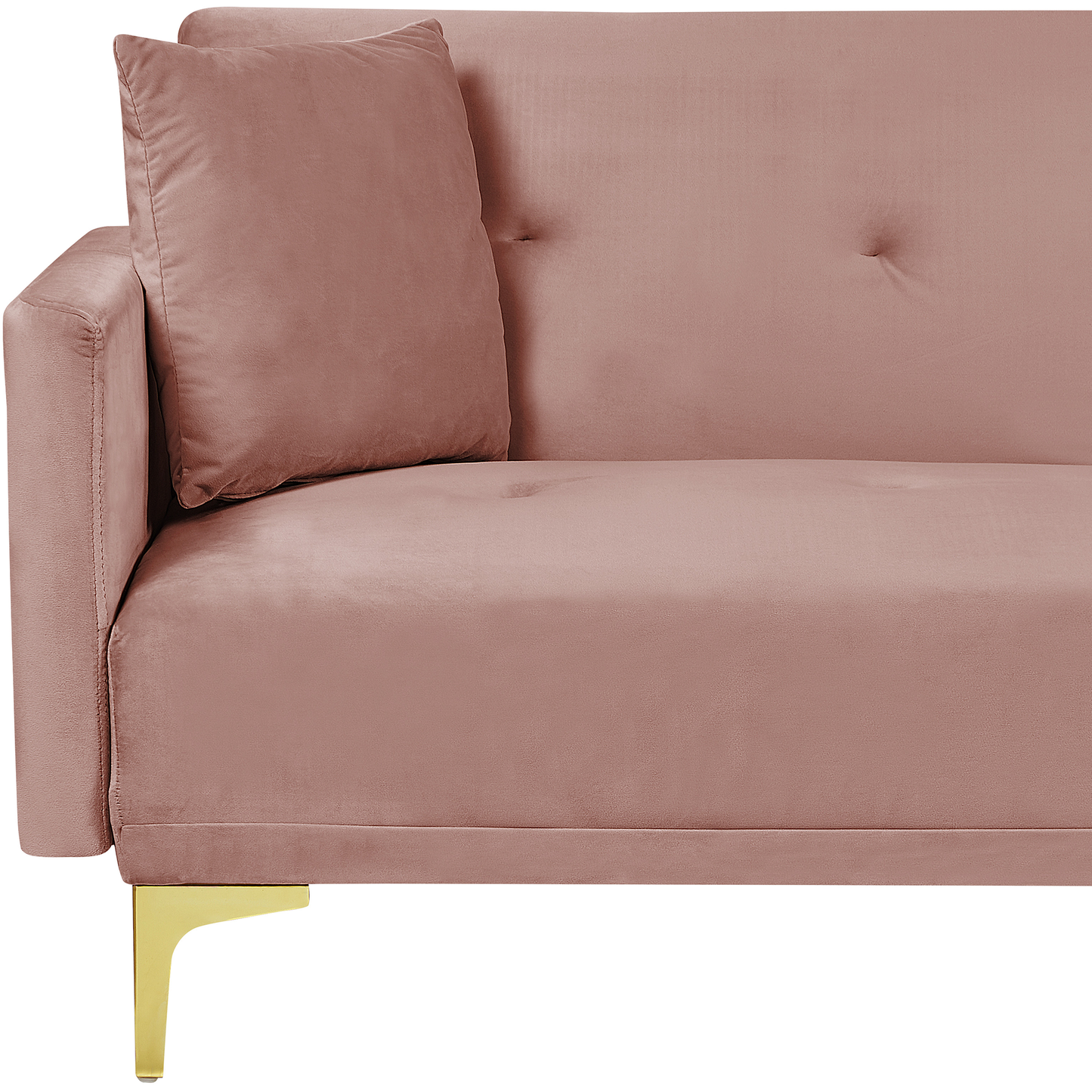 3-Sitzer Schlafsofa Samtstoff rosa / gold LUCAN