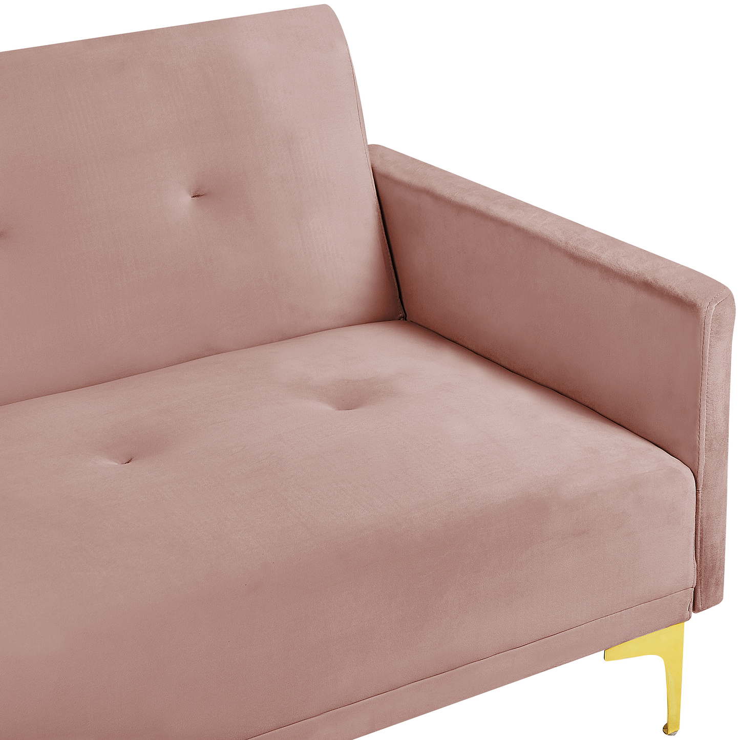 3-Sitzer Schlafsofa Samtstoff rosa / gold LUCAN