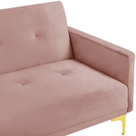 3-Sitzer Schlafsofa Samtstoff rosa / gold LUCAN
