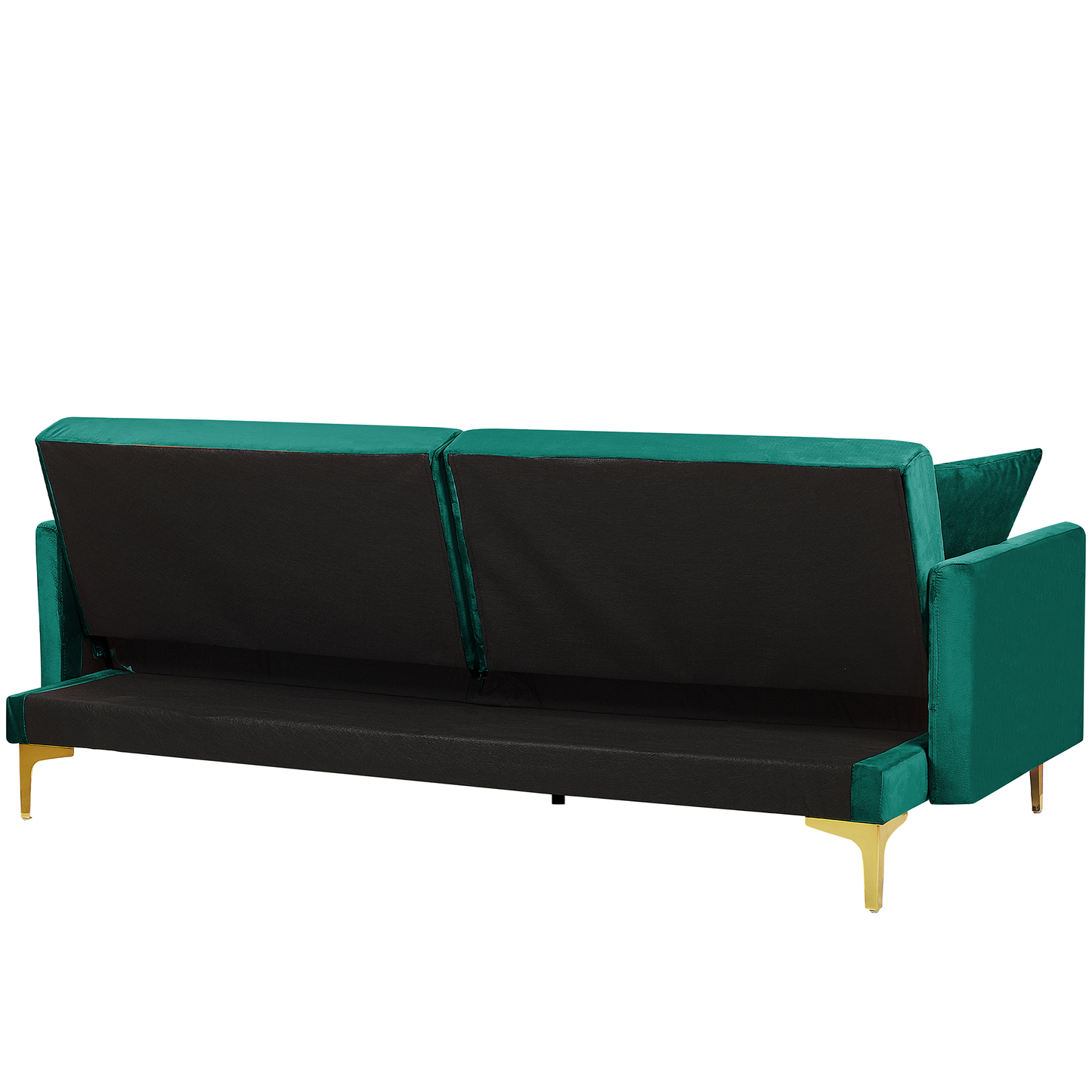 3-Sitzer Schlafsofa Samtstoff smaragdgrün / gold LUCAN