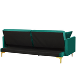3-Sitzer Schlafsofa Samtstoff smaragdgrün / gold LUCAN
