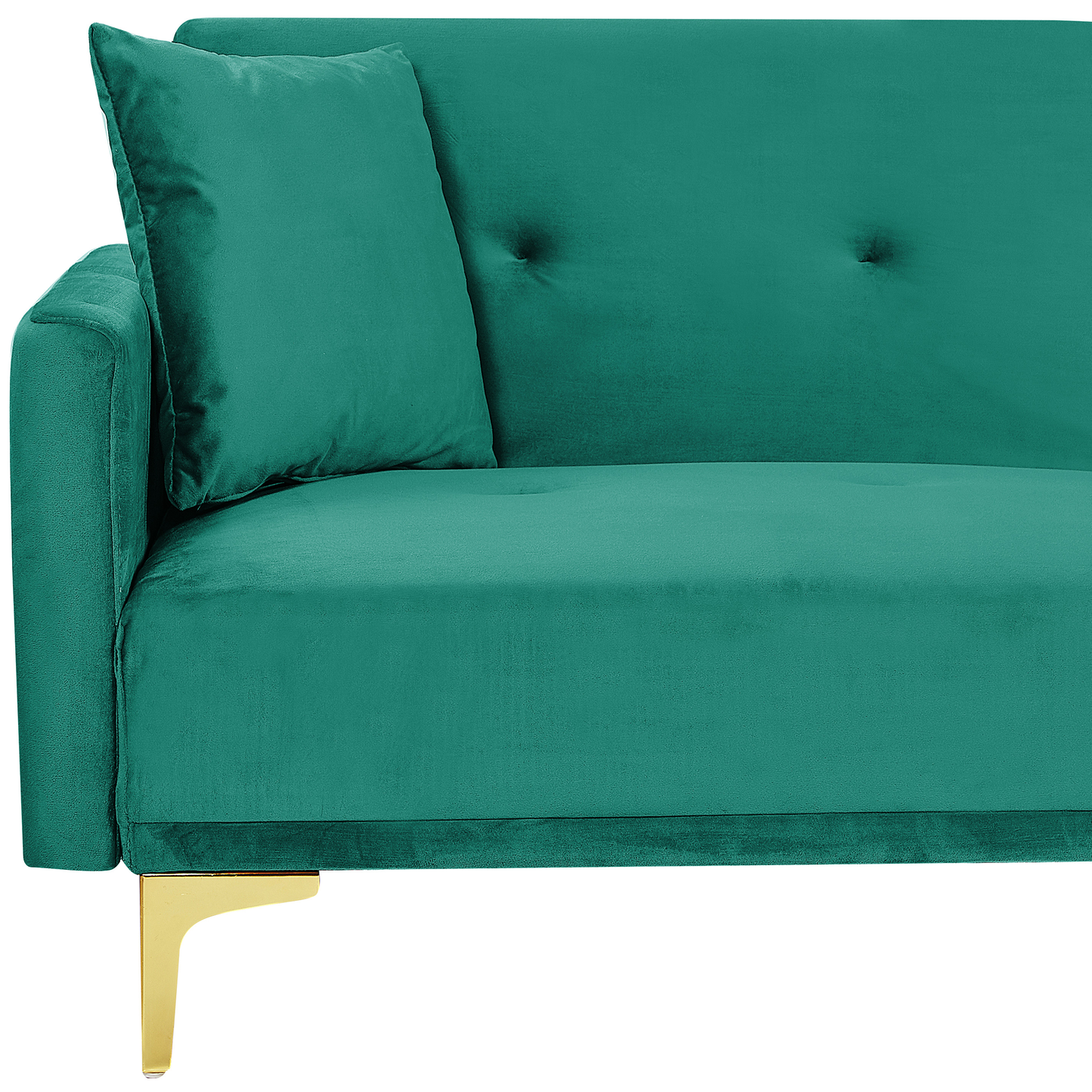 3-Sitzer Schlafsofa Samtstoff smaragdgrün / gold LUCAN