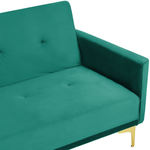 3-Sitzer Schlafsofa Samtstoff smaragdgrün / gold LUCAN