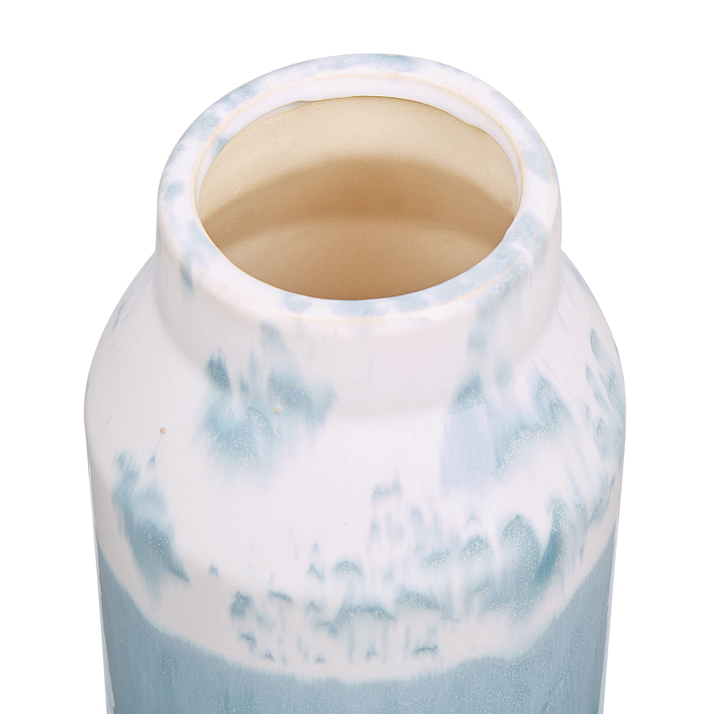 Steinzeug Blumenvase 26 Blau Weiss CHAMAIZI