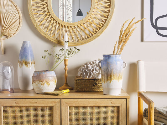 Steinzeug Blumenvase 34 Bunt Gold BRAURON