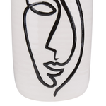 Blumenvase AENUS Steinzeug 22 cm Weiss