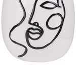 Blumenvase AKRAI Steinzeug 23 cm Weiss