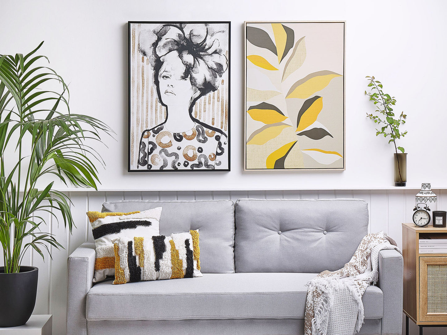 Leinwandbild mit Frauenmotiv schwarz / braun 63 x 93 cm NICOSIA