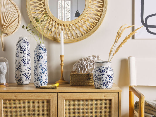 Blumenvase MULAI Steinzeug 35 cm Weiss
