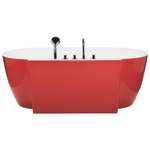 Badewanne freistehend rot mit Armatur oval 170 x 80 cm ROTSO