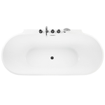 Badewanne freistehend rot mit Armatur oval 170 x 80 cm ROTSO