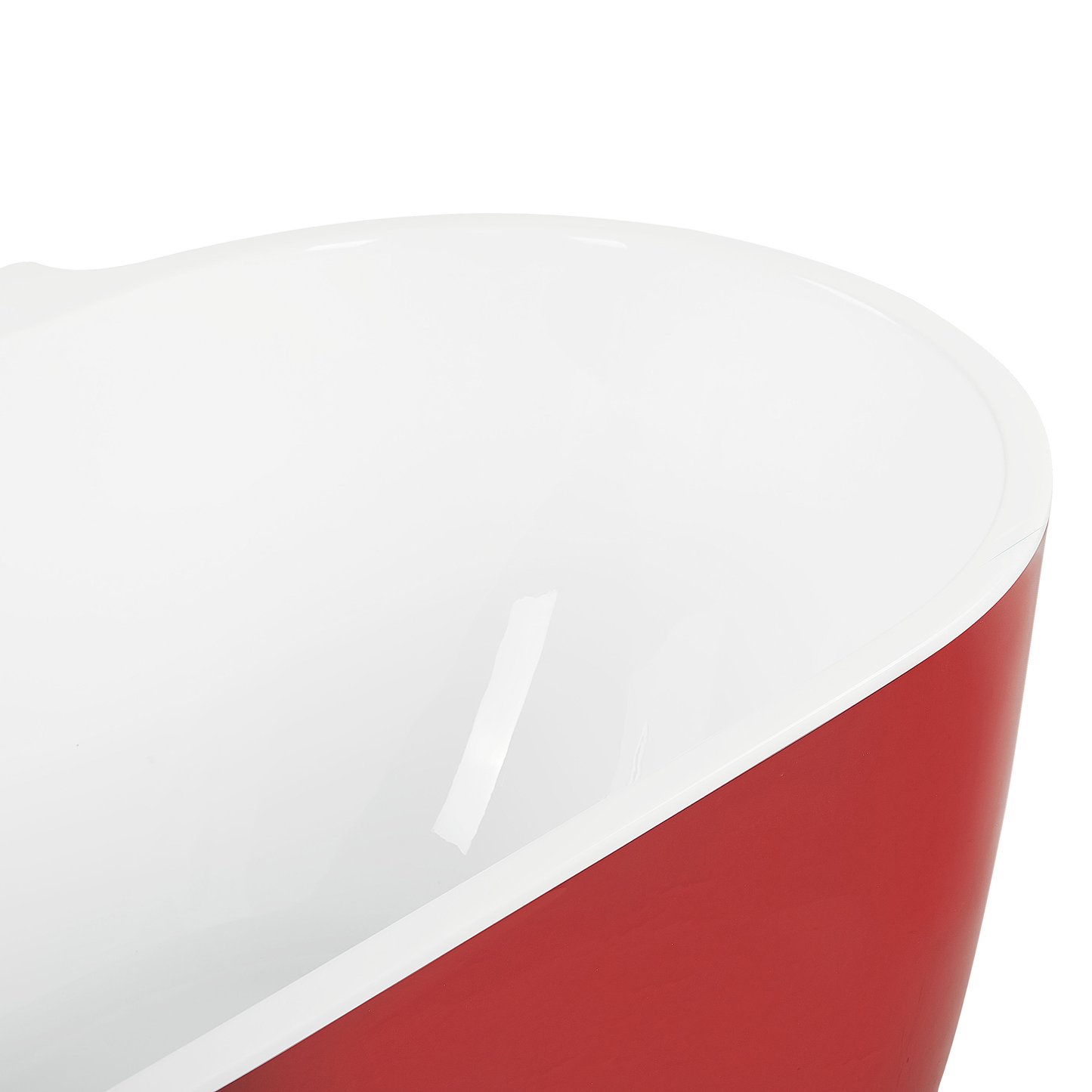 Badewanne freistehend rot mit Armatur oval 170 x 80 cm ROTSO