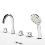 Badewanne freistehend rot mit Armatur oval 170 x 80 cm ROTSO