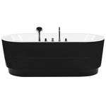 Badewanne freistehend schwarz mit Armatur oval 170 x 80 cm EMPRESA