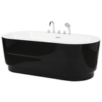 Badewanne freistehend schwarz mit Armatur oval 170 x 80 cm EMPRESA