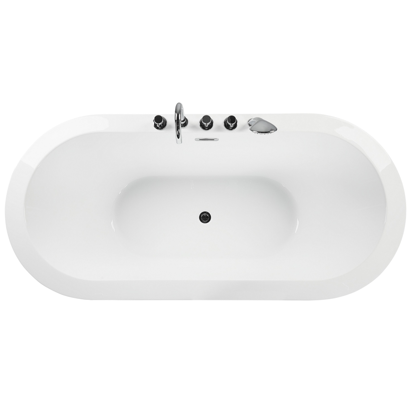 Badewanne freistehend schwarz mit Armatur oval 170 x 80 cm EMPRESA