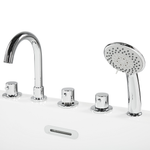 Badewanne freistehend schwarz mit Armatur oval 170 x 80 cm EMPRESA