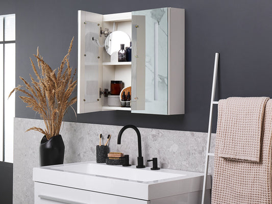 Bad-Spiegelschrank LED CHABUNCO 60 cm 60 cm Weiss