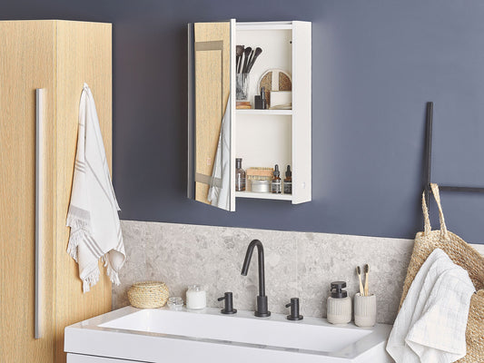 Bad Spiegelschrank weiss / silber mit LED-Beleuchtung 40 x 60 cm MALASPINA