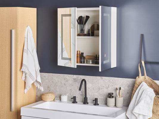Bad-Spiegelschrank LED MAZARREDO 60 cm 60 cm Weiss