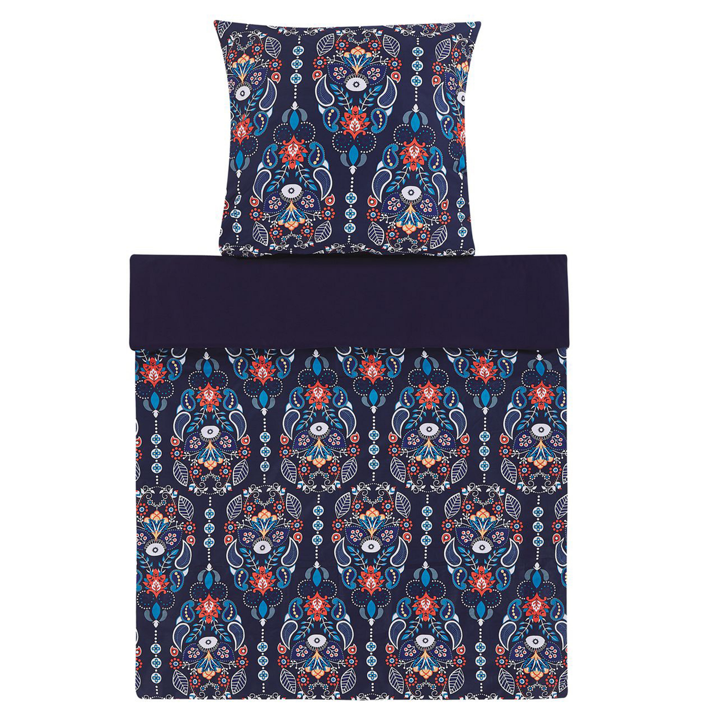 Bettwäsche-Set MADRONA Baumwollsatin 135 x 200 cm Dunkelblau