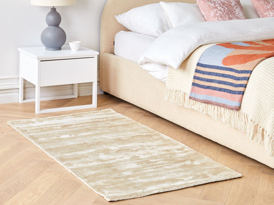 Teppich Viskose beige 80 x 150 cm Kurzflor GESI II