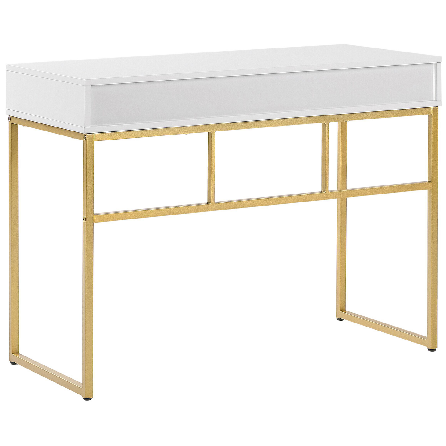 Schreibtisch weiss / gold 100 x 50 cm 2 Schubladen DAPHNE