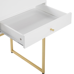 Schreibtisch weiss / gold 100 x 50 cm 2 Schubladen DAPHNE