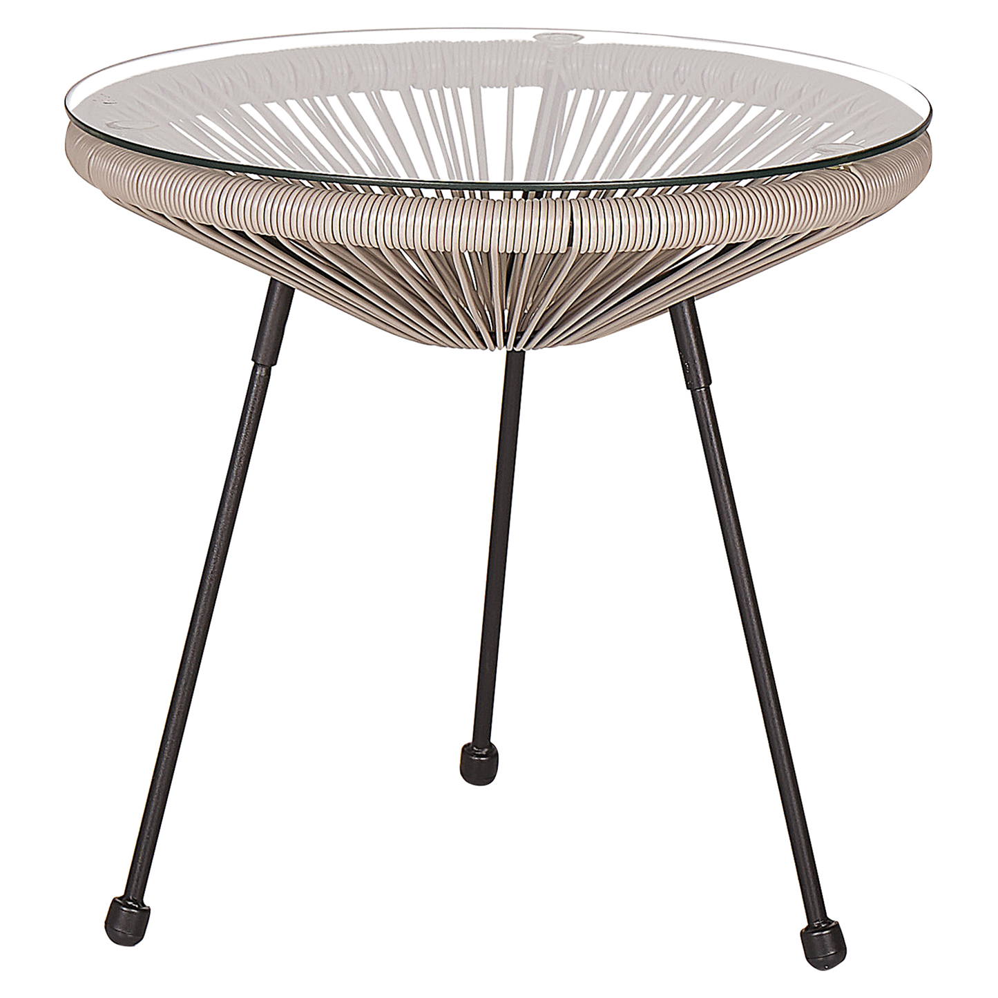 Bistro Set ACAPULCO II Polyrattan Hellgrau