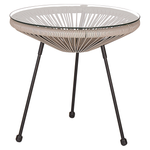 Bistro Set ACAPULCO II Polyrattan Hellgrau