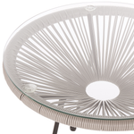Bistro Set ACAPULCO II Polyrattan Hellgrau