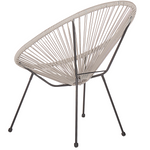 Bistro Set ACAPULCO II Polyrattan Hellgrau