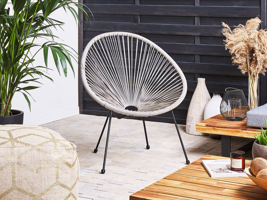 Gartenstuhl ACAPULCO II Polyrattan Hellgrau