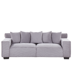 3-Sitzer Sofa Cord hellgrau mit Kissen VISKAN