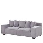 3-Sitzer Sofa Cord hellgrau mit Kissen VISKAN